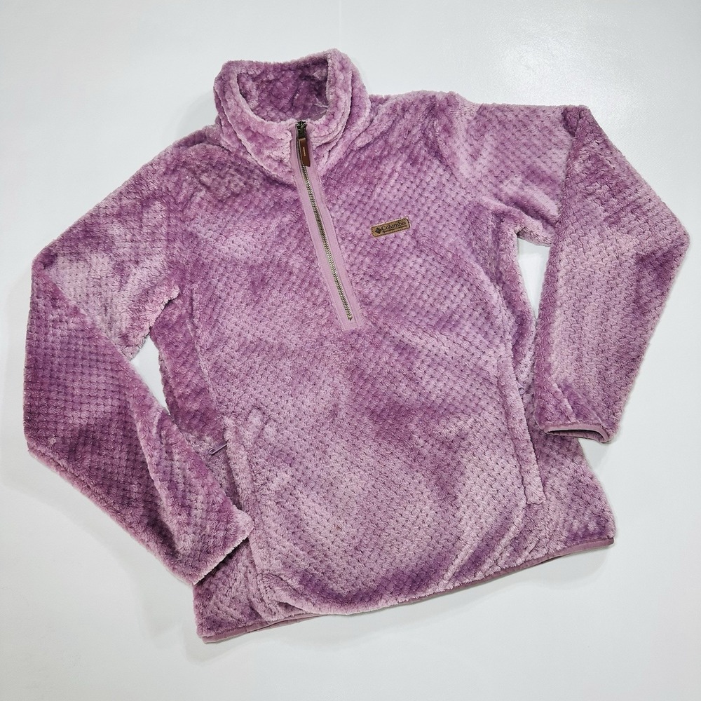 Columbia Women's Medium Plush Fleece Quarter Zip Pullover Purple/Pink  Jacket